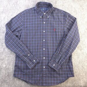 Ralph Lauren Shirt Large Long Sleeve Button Down Multicolor Plaid Pony